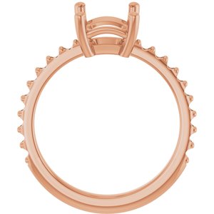14K Rose Gold 9x7 mm Emerald Ring Mounting – image 4