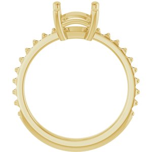 10K Yellow Gold 9x7 mm Emerald Ring Mounting – image 4