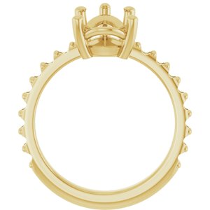 10K Yellow Gold 12x8 mm Pear Ring Mounting – image 4