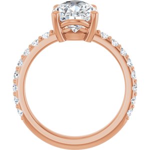 14K Rose Gold 12x8 mm Pear Ring Mounting – image 3