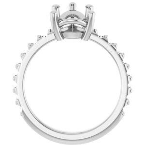 14K X1 White Gold 12x8 mm Pear Ring Mounting – image 4