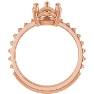 14K Rose Gold 12x8 mm Pear Ring Mounting – image 4