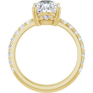 18K Yellow Gold 12x8 mm Pear Ring Mounting – image 3