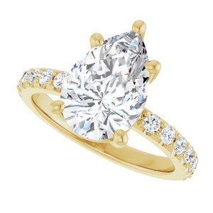 14K Yellow Gold 12x8 mm Pear Ring Mounting – image 8