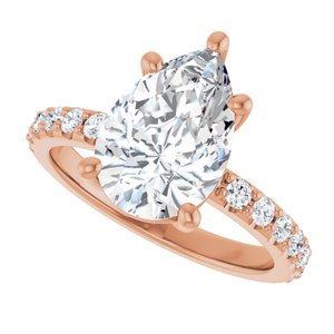 18K Rose Gold 12x8 mm Pear Ring Mounting – image 8