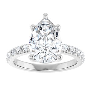 Sterling Silver 12x8 mm Pear Ring Mounting – image 5