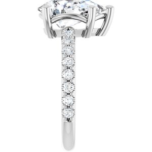 14K X1 White Gold 12x8 mm Pear Ring Mounting – image 7