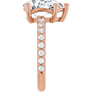 18K Rose Gold 12x8 mm Pear Ring Mounting – image 7
