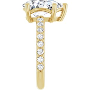 18K Yellow Gold 12x8 mm Pear Ring Mounting – image 7