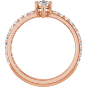 10K Rose Gold 7x3.5 mm Marquise Ring Mounting – image 3