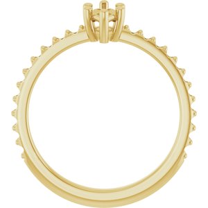 14K Yellow Gold 7x3.5 mm Marquise Ring Mounting – image 4