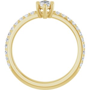 18K Yellow Gold 7x3.5 mm Marquise Ring Mounting – image 3