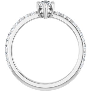 10K White Gold 7x3.5 mm Marquise Ring Mounting – image 3