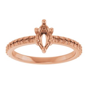 10K Rose Gold 7x3.5 mm Marquise Ring Mounting – image 6