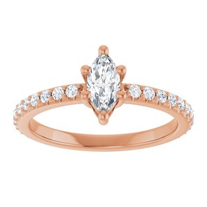 10K Rose Gold 7x3.5 mm Marquise Ring Mounting – image 5