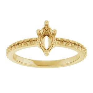 14K Yellow Gold 7x3.5 mm Marquise Ring Mounting – image 6