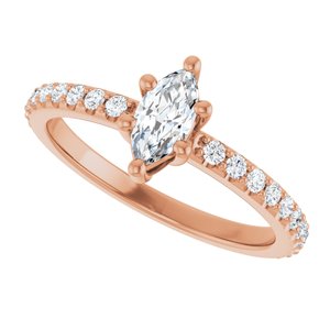 10K Rose Gold 7x3.5 mm Marquise Ring Mounting – image 8