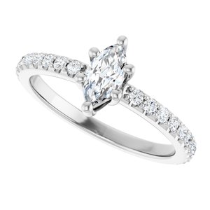 Sterling Silver 7x3.5 mm Marquise Ring Mounting – image 8