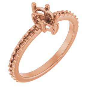 10K Rose Gold 7x3.5 mm Marquise Ring Mounting – image 2
