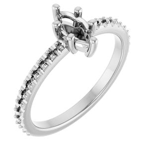 Platinum 7x3.5 mm Marquise Ring Mounting – image 2