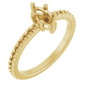10K Yellow Gold 7x3.5 mm Marquise Ring Mounting – image 2
