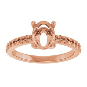 10K Rose Gold 8x6 mm Oval Ring Mounting – image 6