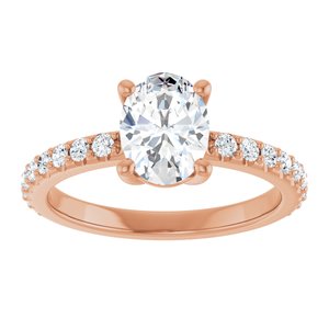 14K Rose Gold 8x6 mm Oval Ring Mounting – image 5