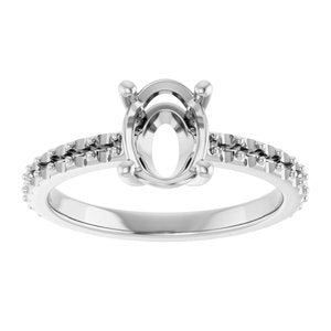 Sterling Silver 8x6 mm Oval Ring Mounting – image 6
