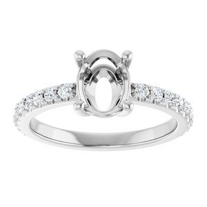 Sterling Silver 8x6 mm Oval 1/3 CTW Natural Diamond Semi-Set Ring – image 6