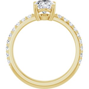14K Yellow Gold 8x6 mm Oval 1/3 CTW Natural Diamond Semi-Set Ring – image 3