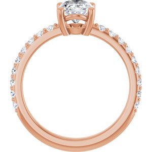 18K Rose Gold 8x6 mm Oval Ring Mounting – image 3