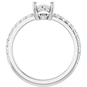 14K White Gold 8x6 mm Oval 1/3 CTW Lab-Grown Diamond Semi-Set Ring – image 4