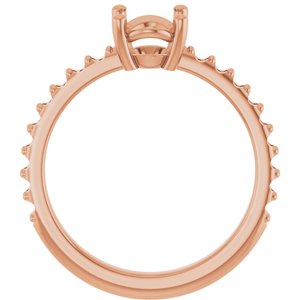 18K Rose Gold 8x6 mm Oval Ring Mounting – image 4