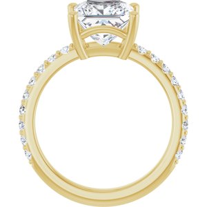 10K Yellow Gold 7.5 mm Square Ring Mounting – image 3