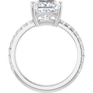 14K White Gold 7.5 mm Square Ring Mounting – image 3