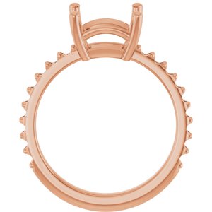 18K Rose Gold 7.5 mm Square Ring Mounting – image 4