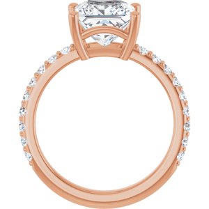 10K Rose Gold 7.5 mm Square Ring Mounting – image 3