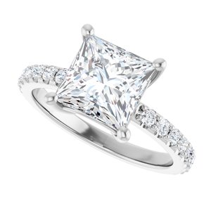 Sterling Silver 7.5 mm Square Ring Mounting – image 8
