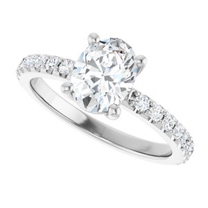 14K X1 White Gold 8x6 mm Oval Ring Mounting – image 8