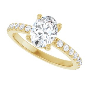 10K Yellow Gold 8x6 mm Oval Ring Mounting – image 8