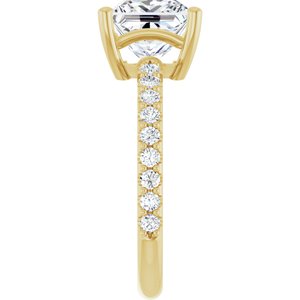 18K Yellow Gold 7.5 mm Square Ring Mounting – image 7