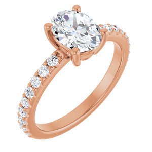 10K Rose Gold 8x6 mm Oval Ring Mounting