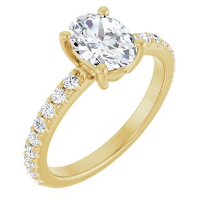 14K Yellow Gold 8x6 mm Oval 1/3 CTW Lab-Grown Diamond Semi-Set Ring