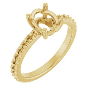 18K Yellow Gold 8x6 mm Oval Ring Mounting – image 2