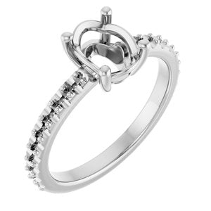 Platinum 8x6 mm Oval Ring Mounting – image 2
