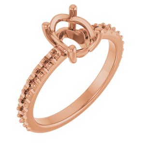 18K Rose Gold 8x6 mm Oval Ring Mounting – image 2