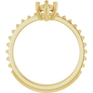 14K Yellow Gold 9x4.5 mm Marquise Ring Mounting – image 4