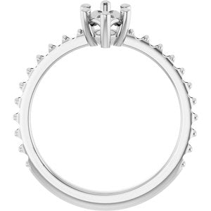 14K White Gold 9x4.5 mm Marquise Ring Mounting – image 4