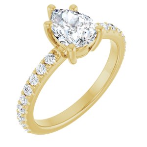 10K Yellow Gold 8x6 mm Pear Ring Mounting