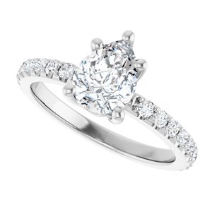 14K White Gold 8x6 mm Pear Ring Mounting – image 8